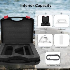 Water Resistant Satellite Hard Case for Adapter Cable Kickstand Power Supply