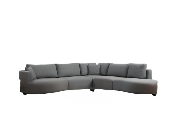 Modernes Ecksofa Graue L-Form Wohnzimmer Couch Polster MöBel Holzgestell-image