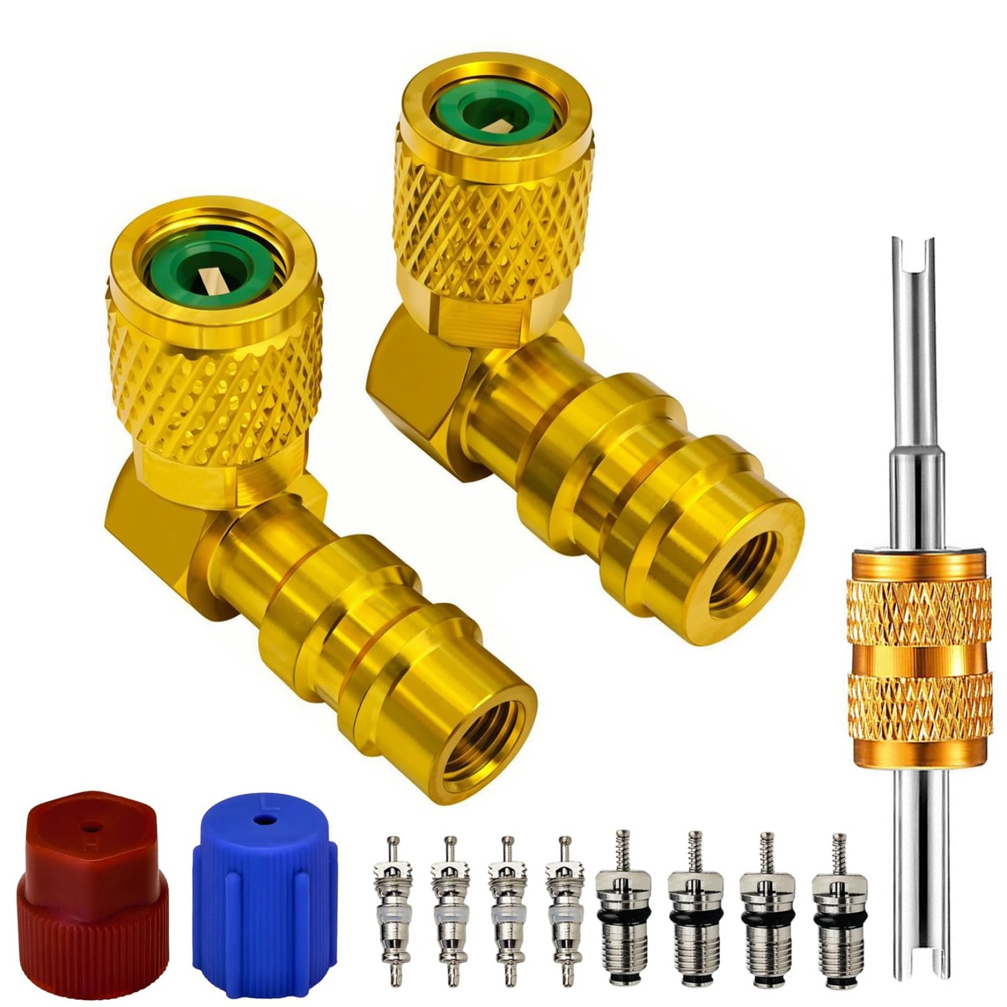 VOTNMIC R12 to R134A AC Retrofit Fitting Adapter Kit, Brass R12 R22 to R134A Hig