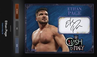 Ethan Page - Blue Marble Signature Iconic - Topps Slam WWE Clash In Italy 26