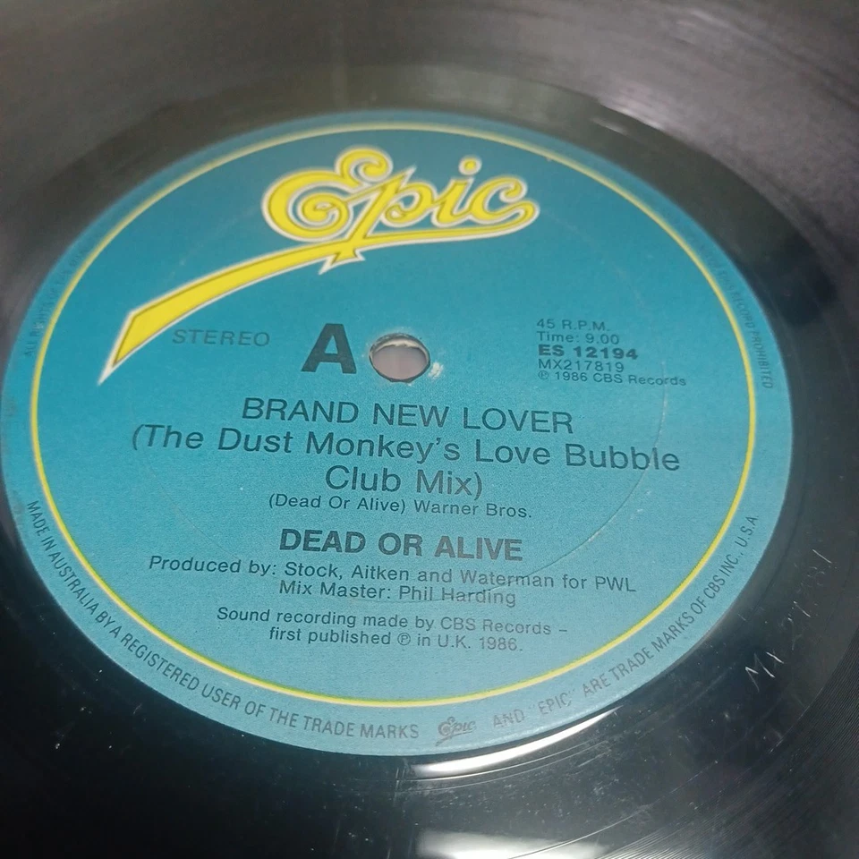 Dead Or Alive Brand New Lover 12” Vinyl B/W In Too Deep Live SAW Production - Image 3 of 4