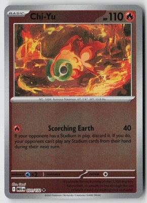 Chi-Yu 031/132 Uncommon Mega Evolution Pokemon Reverse Holo Near Mint