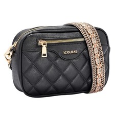 Crossbody Bags for Women Vegan Leather Crossbody Purses Small Shoulder Black