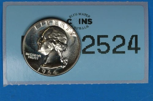 1964 25C WASHINGTON SILVER QUARTER DOLLAR PROOF RAW-2524