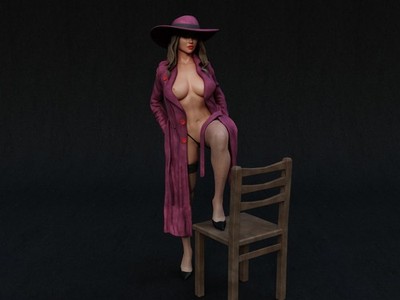 Carmen Sandiego, Where in the.., sexy Pin Up, Figur, 3D Druck, Statue, UNBEMALT