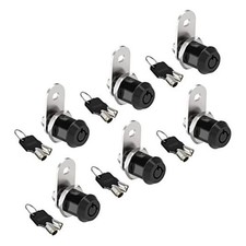 6 Pack Cabinet Locks with Keys, 5/8" Tubular Cam Locks 6 Pack 5/8 Inch Black