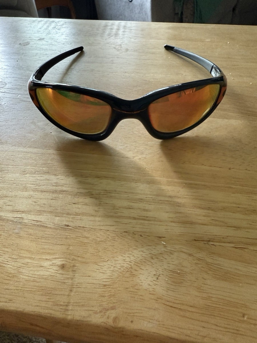 vintage oakley straight jacket sunglasses black Orange Flames | eBay