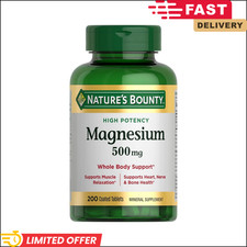 Nature's Bounty Magnesium Supplements 500 Mg 200 Count Pack of 1 