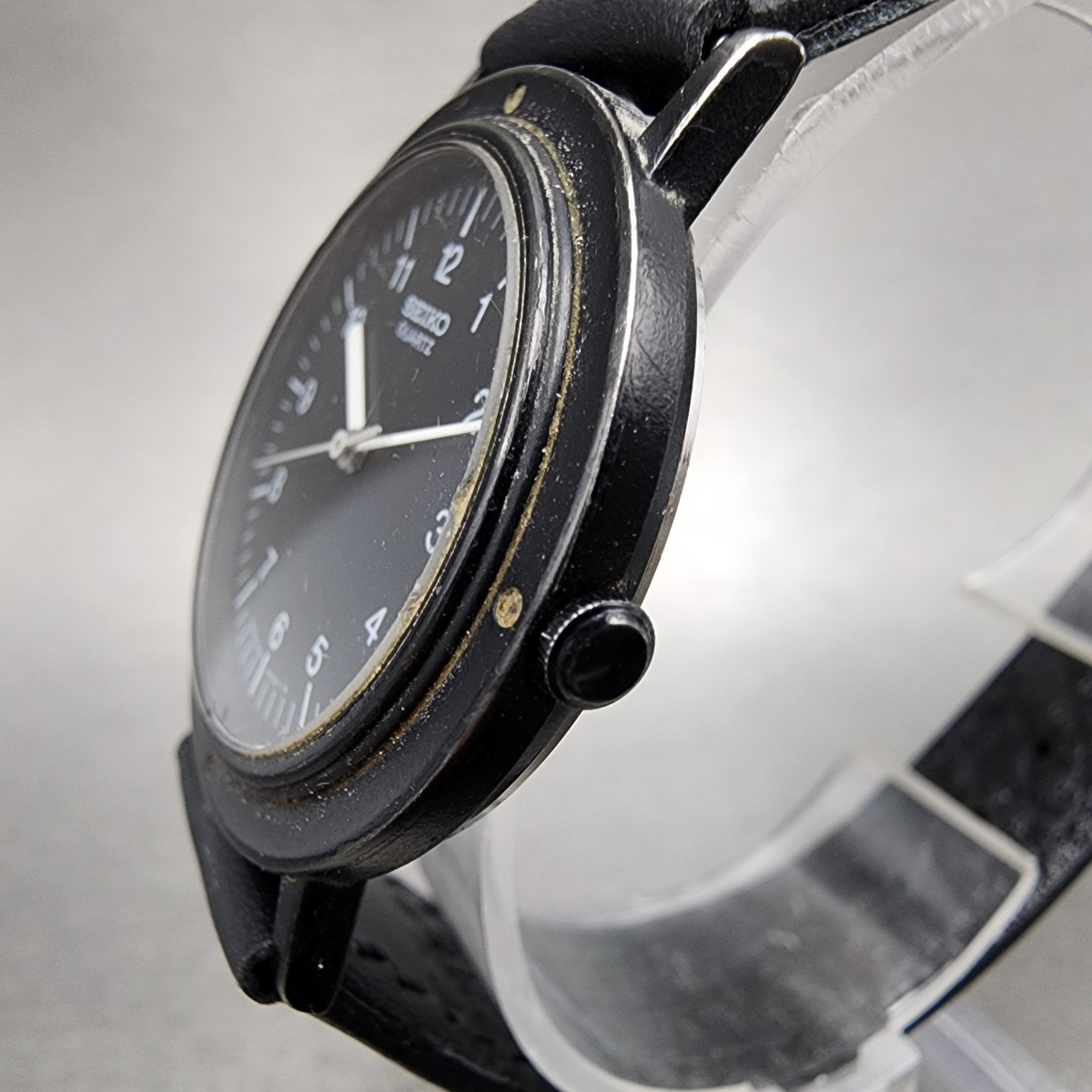 Seiko Chariot Watch Men 33mm Black Dial Black Tone 6431-6030 Steve