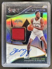 2021-22 Select Thaddeus Young X Factor Memorabilia Signatures Jersey Auto #/199