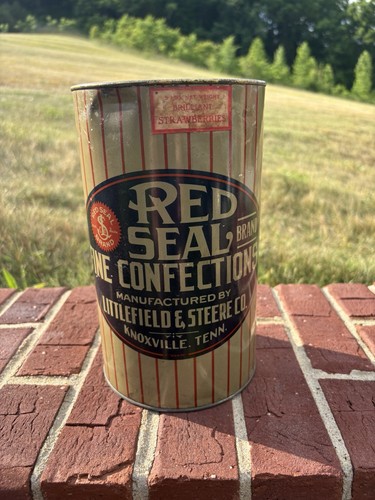 Red Seal Brand Brilliant Strawberries Confections Tin Littlefield & Steere Tenn.