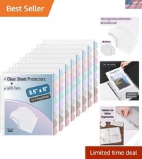 Clear Sheet Protectors with Tabs, 8.5x11 Inches, 8 Tabs, 8 Sets  Durable Cle...