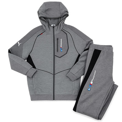 PUMA BMW M Motorsport Trainingsanzug Herren Grau Gr. M Hooded Set Jacke Hose Neu