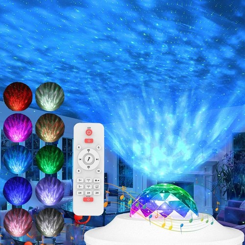 IMountek LED Galaxy Starry Night Projector Lamp – Music Sync, Remote Control, Ocean & Sky Effects