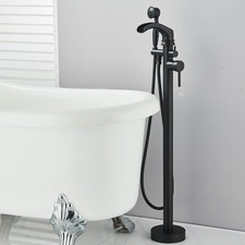 Freestanding Bath Tap Bathroom Mixer Bathtub Handheld Shower Head Floor Mounted