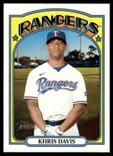 2021 TOPPS HERITAGE BASEBALL CARD KHRIS DAVIS #581 TEXAS RANGERS 6542