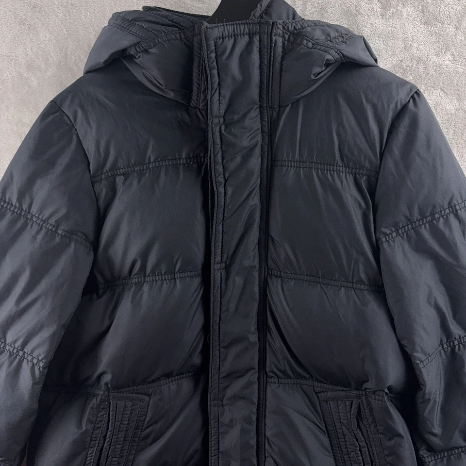 Chaqueta Abercrombie & Fitch Puffer Kempshall Para Hombre Talla Mediana Abrigo con Capucha Negro Foto 3 de 4