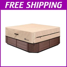 Premium 600D Hot Tub Cover with Drawstring - Heavy Duty Waterproof Protection