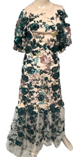 Alena Akhmadullina Floral Sequin Embroidered Long Midi Gown Dress US 2 4 / IT 40