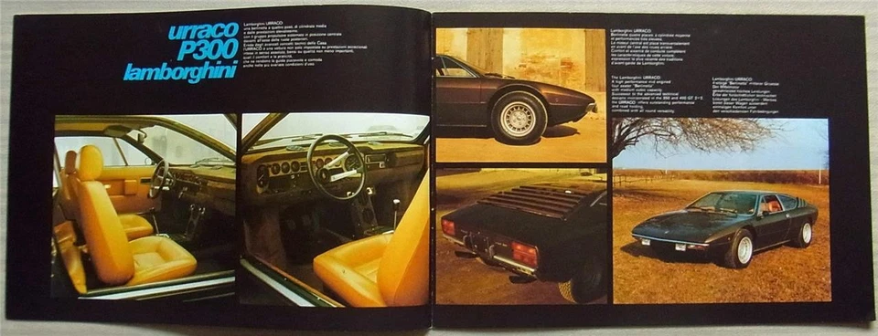 Folleto de venta de autos LAMBORGHINI URRACO P300 1970-73 Foto 2 de 4