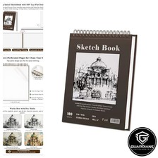 Sketch Book 9x12 Inch Top Spiral Bound 100 Sheets 68lb 100gsm Hardcover