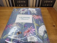 Voyage Hermione Pair Lined Eyelet Curtains, Indigo W229 x Drop 274cm