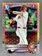 2025 Bowman Chrome Mason Neville 1st Bowman STEEL METAL REFRACTOR 044/100