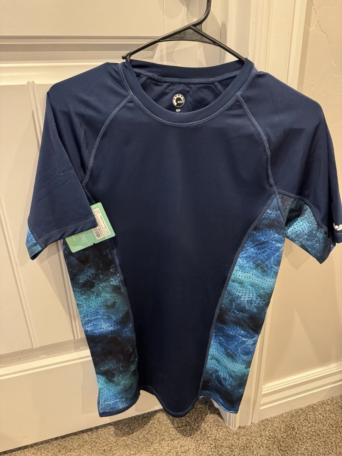 Sea-Doo Men's Small Short Sleeve Rash Guard Blue Swim Shirt UV 50+Protection