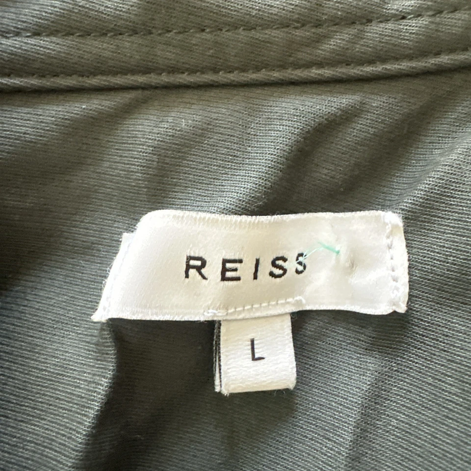 Куртка мужская REISS большая зеленая куртка Gemini легкая хлопковая смесь универсальная - Изображение 4 из 4