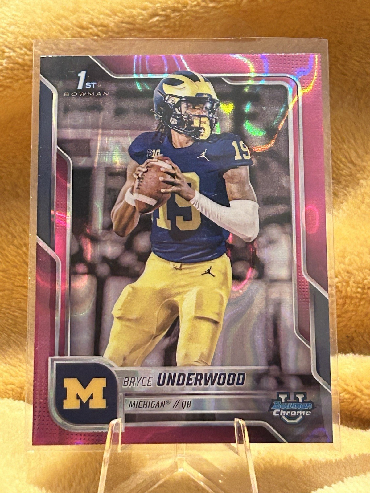 2025 Topps Bowman Chrome U Football Pink Lava Refractor #196 Bryce Underwood RC 