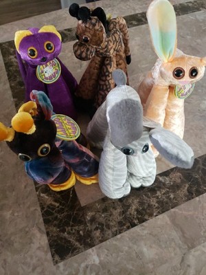 5 Assorted Limbo Legs Plush 2 Rabbit 2 Giraffe 1 Cat