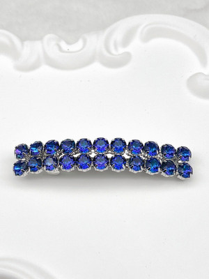 Haarspange 7 cm - Swarovski  Kristalle - Zweireihig - für Half-up Frisuren