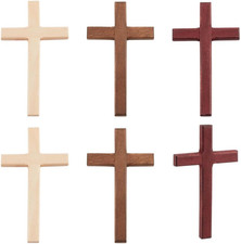 6pcs Easter Wooden Crosses 3 Colors Cross Hand Held Prayer Crosses Wooden Ho...