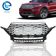 For Ford Explorer 2020-2022 Front Bumper Grille Upper Mesh Grill Radiator Silver For Ford Explorer 2020-2022 Front Bumper Grille Upper Mesh Grill Radiator Silver