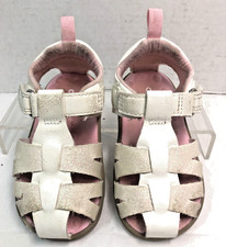 Carter's Toddler Girls Strappy Fisherman Sandals Size 5 M White w/Sparkles 33 H