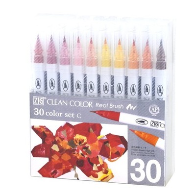 Kuretake Color Brush Pen ZIG Clean Color Real Brush 30color RB-6000AT/30VC