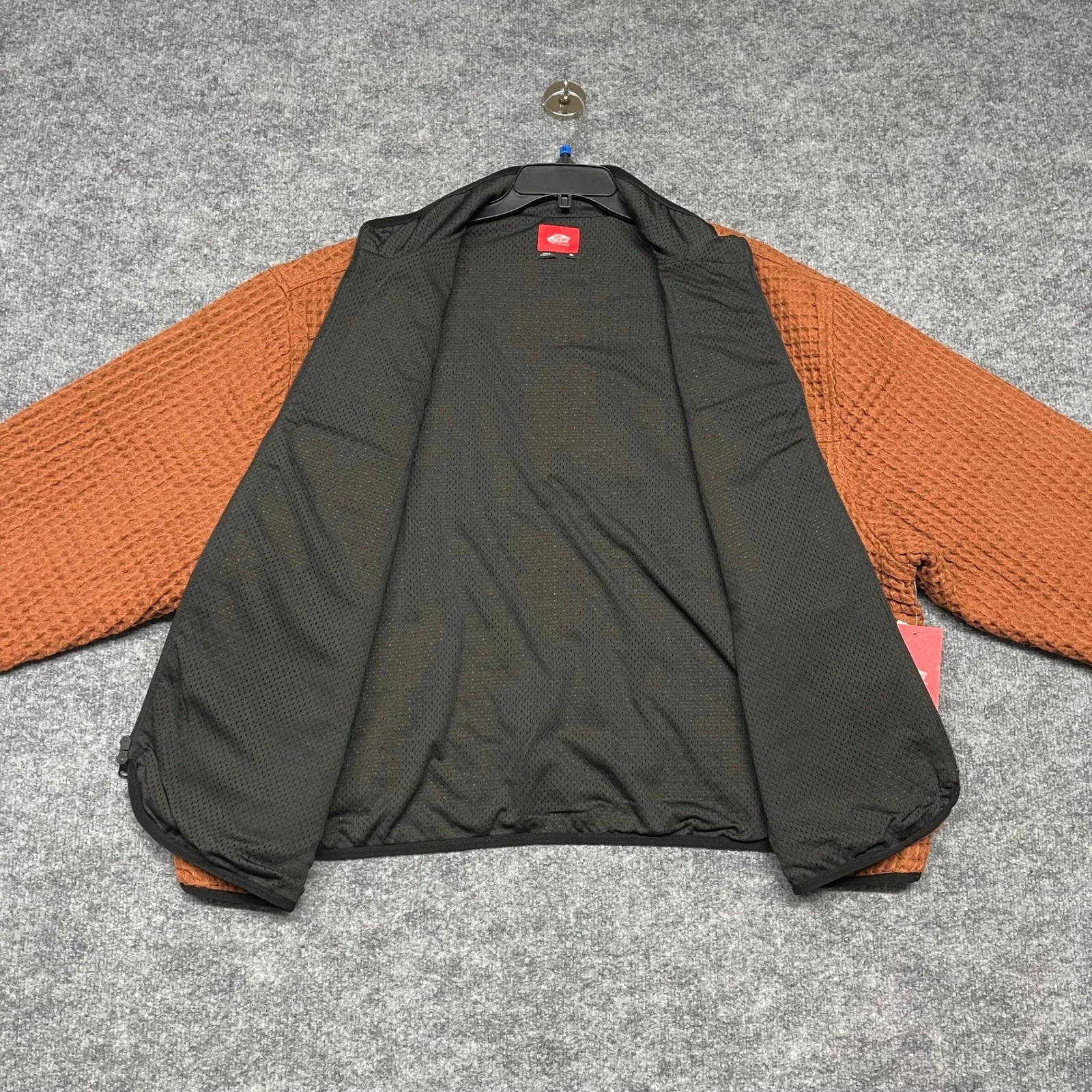 Vans Jacket Mens XL Rust Orange Waffle Full Zip Mesh Lined Skate Streetwear NEW - product detail image 7