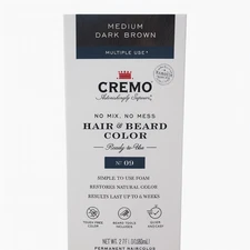 Cremo Hair & Beard Color Medium Dark Brown 2.7 fl oz Single Pack New