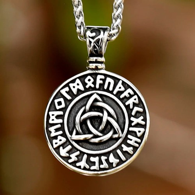 #ad Viking Celtic Knot Rune Necklace Stainless Steel Necklace AU $26.00
