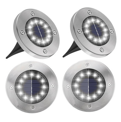 4 Pack Solar Ground Lights, Modern Outdoor Waterproof LED Landscape Lights