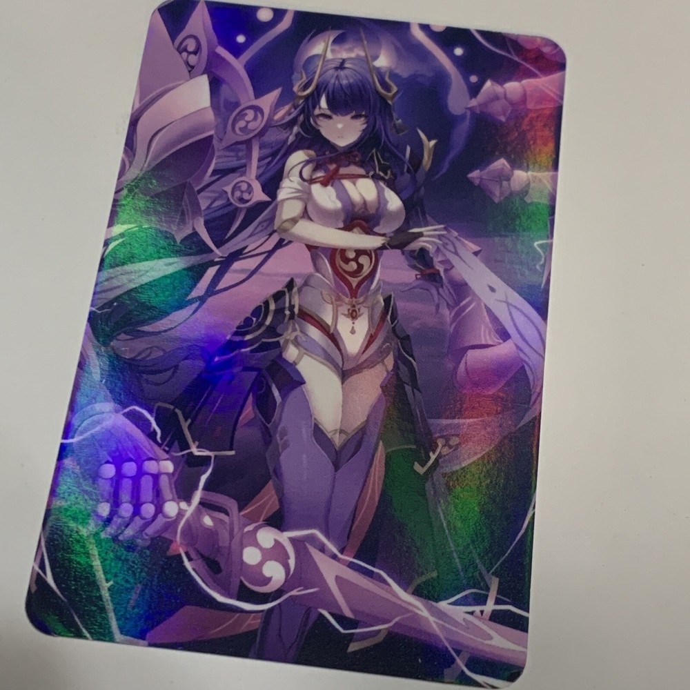 RAIDEN SHOGUN Genshin Impact Art Goddess Story Anime Waifu Card Girl Beauty 💜