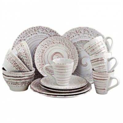 Elama Malibu Sands 16-Piece Dinnerware Set In Shell
