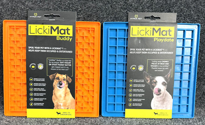 Hyper Pet LickiMat Buddy for Dogs Square Treat Mat Food Grade Rubber, set/2 NIP