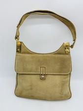 Vintage Tano Of Madrid Suede Leather Bag Beige W/switchable Handle