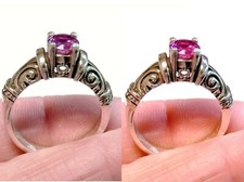 Color Change Lab Alexandrite Size 7 Ring 925 Sterling Silver Vint Style Scroll