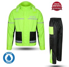 Kit Antipioggia 2 pezzi moto Pioggia Scooter Impermeabile Giacca Pantalone giall