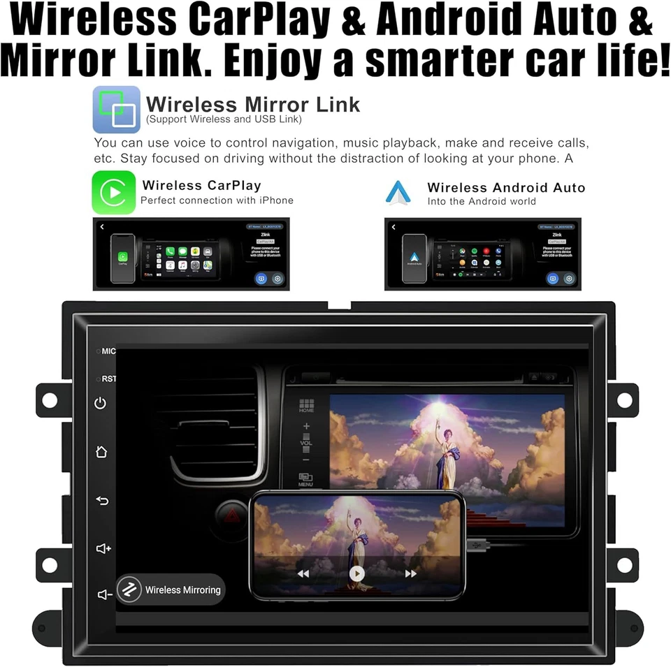 For Ford Expedition 2007-2013 2014 Radio Android 13 CarPlay GPS Camera FM Player - Image 3 of 4