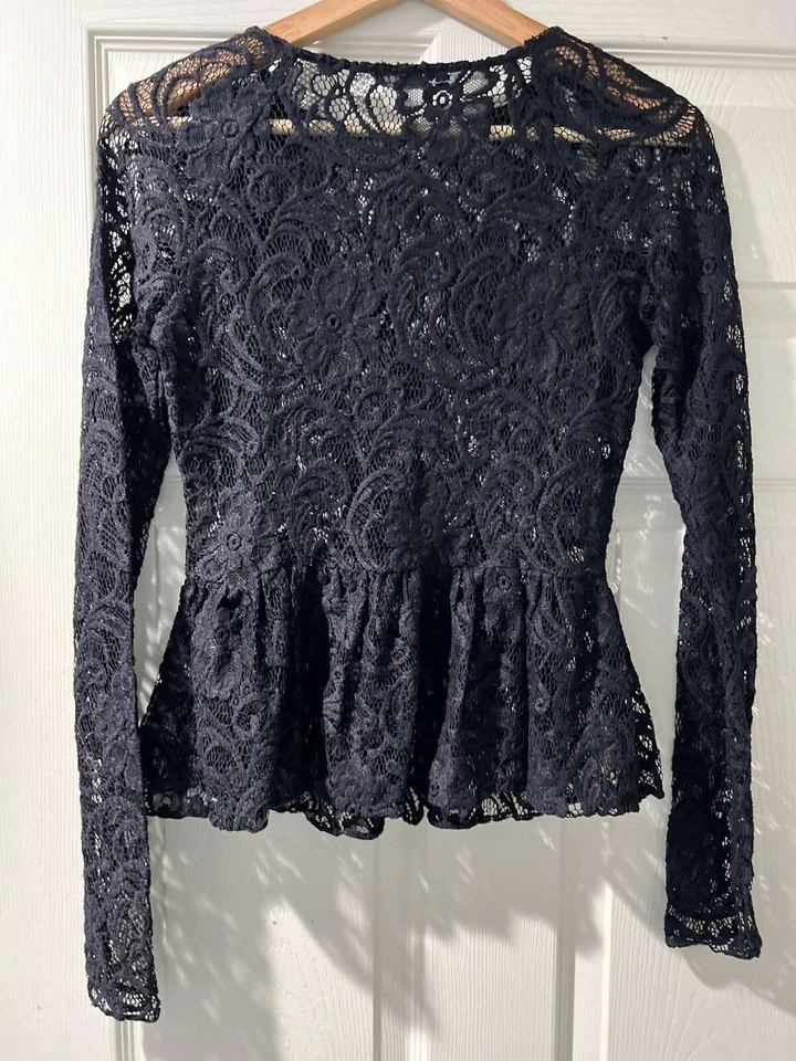 Dolce Vita Women Lond Sleeve Blouse Black Size Small See Through A001788 - Image 3 of 4