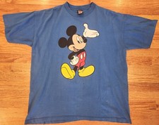 Mickey Mouse Unlimited Double Sided Blue Shirt 90s Preowned Disney
