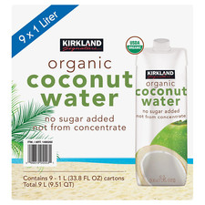 Kirkland Signature, Organic Coconut Water, 1 L 33.8 fl oz , 9-count